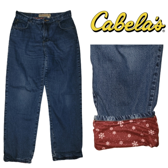 Cabelas Fleece Lined Jeans Straight Leg 